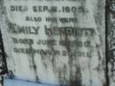 John Flewell SMITH b: 29 Aug 1837, d: 11 Sep 1905 (wife) Emily Herriott b: 12 Jun 1839, d: 29 Mar 1911 Lowood General Cemetery  