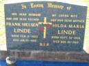 Frank Nielsen LINDE b: 3 Feb 1903, d: 25 Jun 1999 Hilda Maria LINDE b: 30 Sep 1906, d: 22 Nov 1983 Lowood General Cemetery  