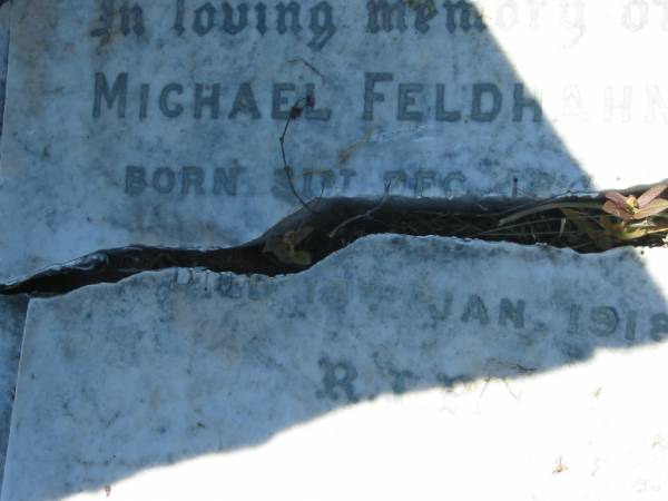 Michael FELDHAHN  | b: 31 Dec 1848?, d: 13 Jan 1918  | Lowood General Cemetery  |   | 