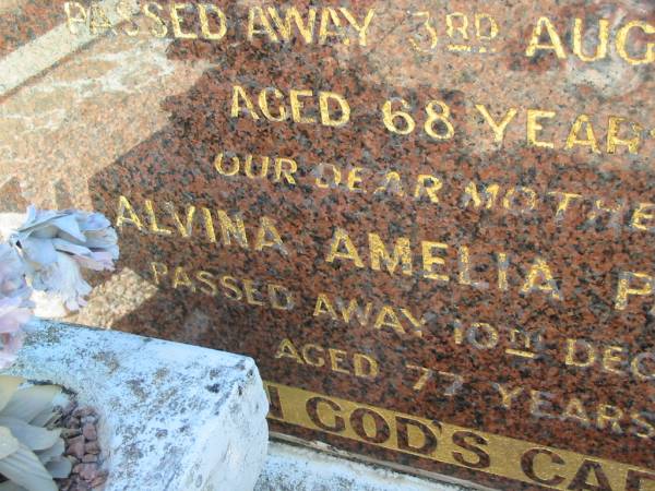 William Hedley PASCOE  | 3 Aug 1961, aged 68  | Alvina Amelia PASCOE  | 10 Dec 1974, aged 77  | Lowood General Cemetery  |   | 