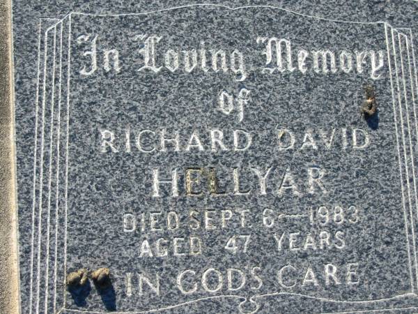 Richard David HELLYAR  | 6 Sep 1983, aged 47  | Lowood General Cemetery  |   | 