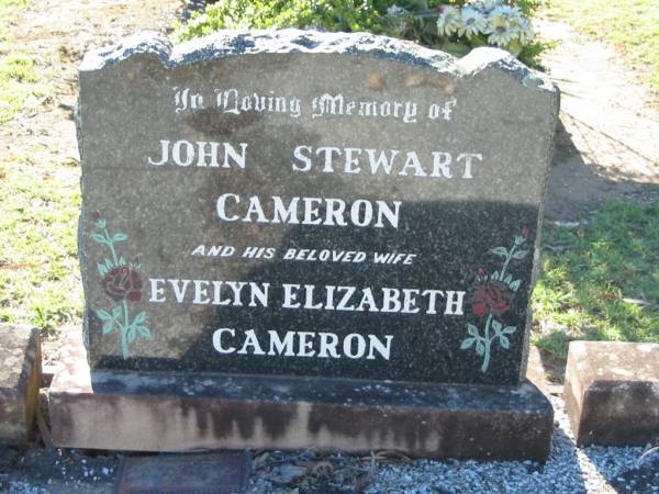 John Stewart CAMERON  | (wife) Evelyn Elizabeth CAMERON  | Lowood General Cemetery  |   | 