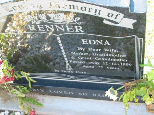 Edna RENNER  | 12 Dec 1999, aged 75  | Lowood General Cemetery  |   | 