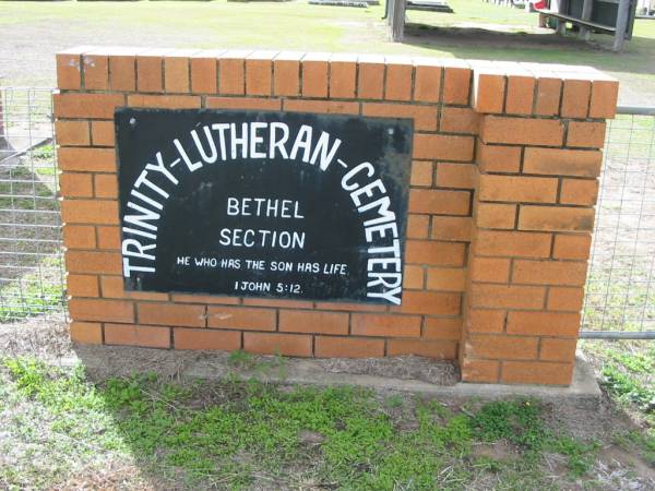 Lowood Trinity Lutheran Cemetery (Bethel Section), Esk Shire  | 