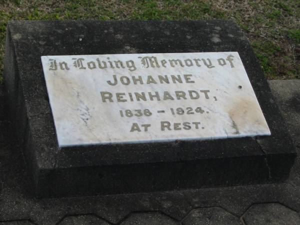Johanne REINHARDT, 1838-1924;  | Lowood Trinity Lutheran Cemetery (Bethel Section), Esk Shire  | 