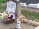 
Mary E. KAJEWSKI, wife mother,
died 11 Jan 1949 aged 36 years;
infant KAJEWSKI,
died 6-9-1968;
Ma Ma Creek Anglican Cemetery, Gatton shire

