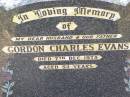 
Gordon Charles EVANS,
husband father,
died 7 Dec 1975 aged 53 years;
Ma Ma Creek Anglican Cemetery, Gatton shire
