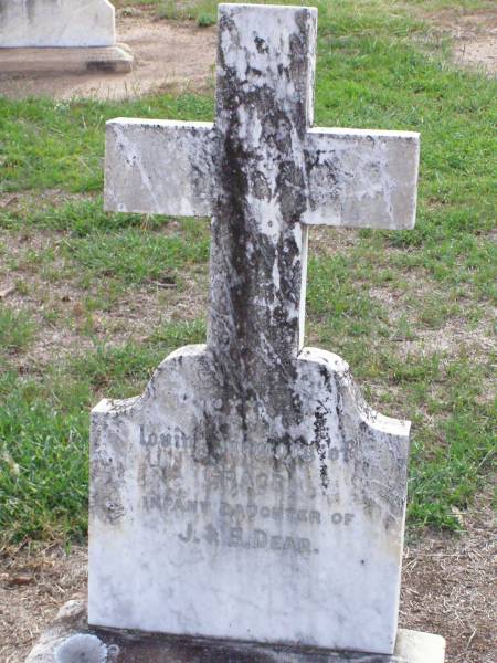 Grace, infant daughter of J. & B. DEAR;  | Ma Ma Creek Anglican Cemetery, Gatton shire  | 
