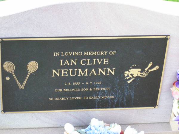 Ian Clive NEUMANN, son brother,  | 7-6-1955 - 6-7-1996;  | Ma Ma Creek Anglican Cemetery, Gatton shire  | 