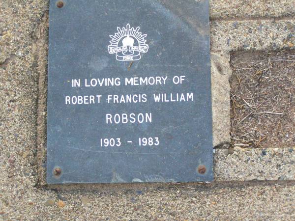 Robert Francis William ROBSON,  | 1903 - 1983;  | Ma Ma Creek Anglican Cemetery, Gatton shire  | 