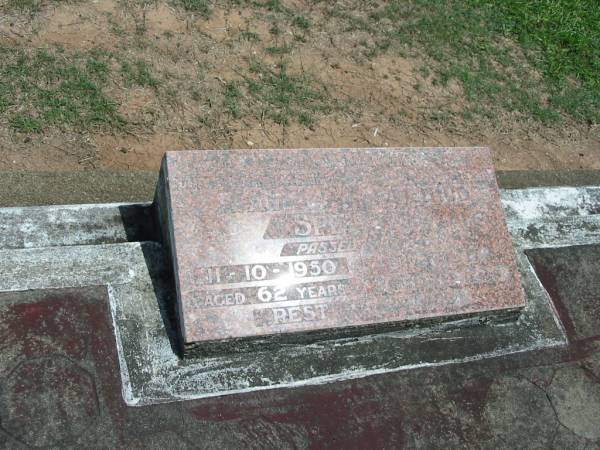 Paul SPENCER,  | died 11-10-1950 aged 62 years;  | Gertrude SPENCER,  | died 11-1-1977 aged 79 years;  | Maclean cemetery, Beaudesert Shire  | 