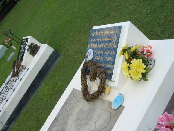 Richard John (Jack) GUILFORD, husband,  | 2-3-1944 - 6-9-1997 aged 53 years;  | Maclean cemetery, Beaudesert Shire  | 