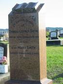 
Thomas Lormer SMITH, 24 May 1854 - 19 Feb 1931;
Mary SMITH, 3 Jan 1860 - 5 June 1942;
Marburg Anglican Cemetery, Ipswich
