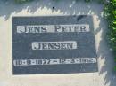 Jens Peter JENSEN, 19-9-1877 - 12-3-1912; Marburg Anglican Cemetery, Ipswich 