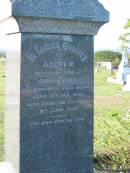 Thomas DIXON, died 19? Oct 1905; Jane, wife of Thomas DIXON, died 28 May 1917; Annie KEDDIE, died 2 March 1933 aged 69 years; Andrew, husband of Annie KEDDIE, late of Broadway St, South Brisbane, born 12 Jan 1860, died Thorton Scotland 9 June 1920; Marburg Anglican Cemetery, Ipswich 