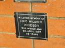 Enid Mildred KRIEGER, died 6 April 1997 aged 85 years; Marburg Anglican Cemetery, Ipswich 