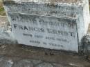 
Francis ERNST,
died 14 Aug 1938 aged 31 years;
Marburg Lutheran Cemetery, Ipswich
