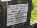 Annie BERLIN, mother, born 6 Sept 1869, died 24 Sept 1939; Frederick William BERLIN, father, born 22 Mar 1862, died 21 Apr 1940; Marburg Lutheran Cemetery, Ipswich 