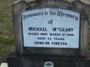 Michael MCGEARY, died 12 March 1980 aged 23 years; Marburg Lutheran Cemetery, Ipswich 