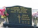 Joyce Evelyn GRIEGER, 10-9-35 - 16-4-92; Marburg Lutheran Cemetery, Ipswich 