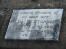 Hilda E. STUHMCKE, wife, died 17 June 1958 aged 46 years; Marburg Lutheran Cemetery, Ipswich 