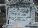 
Elsie A. BACHMANN, mother,
died 24 Oct 1935 aged 25 years;
Wilhelm (Bill) BACHMANN, father,
died 6 Feb 1976 aged 84 years;
Marburg Lutheran Cemetery, Ipswich
