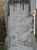 
Christian GERBER,
born 10 June 1819 died 18 May 1909;
Wilhelmine GERBER,
born 2 Oct 1822 died 3 Oct 1904;
Marburg Lutheran Cemetery, Ipswich
