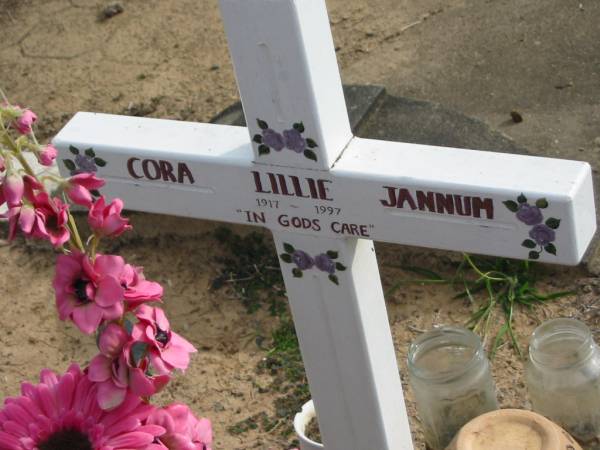Cora Lillie JANNUM,  | 1917-1997;  | Marburg Lutheran Cemetery, Ipswich  | 
