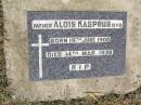 
(Father) Alois KASPRUS,
born 19 June 1900 died 14 Mar 1978;
Woodlands cemetery, Marburg, Ipswich
