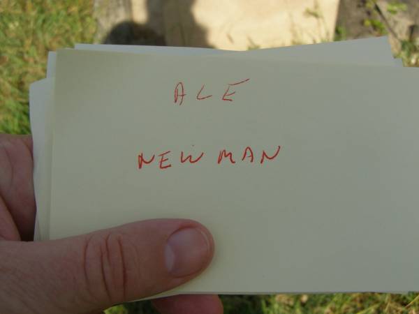Alex? NEWMAN;  | Maroon General Cemetery, Boonah Shire  | 