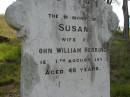 Susan, wife of John William HERRING, died 11? Aug 1898 aged 48 years; Maroon General Cemetery, Boonah Shire 