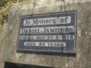 
Daniel JAMIESON,
died 24-8-1978 aged 84 years;
Maroon General Cemetery, Boonah Shire
