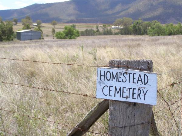 Homestead cemetery [but where are the headstones?],  | Maryvale Homestead (St Alban's) cemetery, Warwick Shire  |   | 