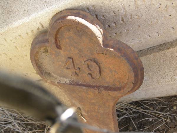 Johann SOMMER,  | native of Germany,  | died 29 April 1905 in 60th? year;  | Meringandan cemetery, Rosalie Shire  | 