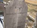 
Ferdinand BARTKOWSKI,
husband father,
born 14? July 1895?
died 3? Sept 1929,
erected by wife, father, mother, sisters & brothers;
Meringandan cemetery, Rosalie Shire
