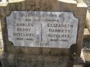 
parents;
Charles Henry SUTCLIFFE,
1842 - 1930;
Elizabeth Harriett SUTCLIFEE,
1842 - 1920;
Meringandan cemetery, Rosalie Shire
