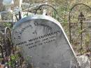 
John MONTGOMERY,
died 6 Jan 1911 aged 70 years;
Meringandan cemetery, Rosalie Shire
