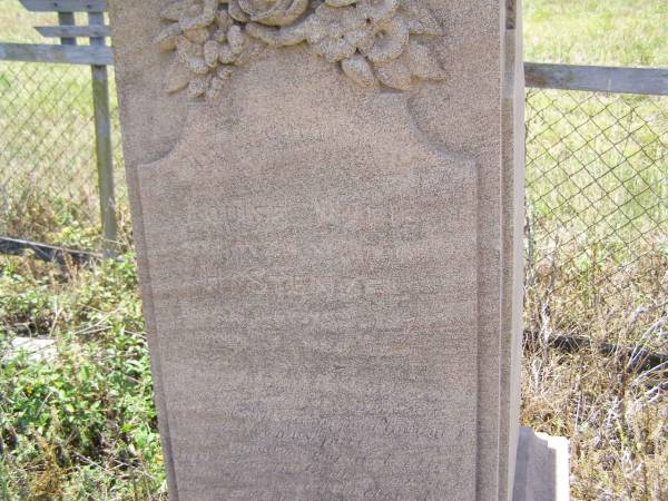 Louise Marie H. STENZEL,  | died Jan? 1872?;  | Milbong St Luke's Lutheran cemetery, Boonah Shire  | 