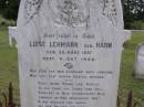 Luise LEHMANN, born HARM, born 29 March 1837 died 4 Oct 1902; Minden Baptist, Esk Shire 