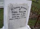 Carl BALLIN, died 6 May 1926 aged 84 years; Minden Baptist, Esk Shire 