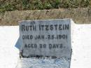 
Ruth ITZSTEIN
25 Jan 1901, aged 20 days
Minden Zion Lutheran Church Cemetery
