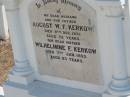 
August W F KERKOW
9 Dec 1931, aged 72
Wilhelmine F KERKOW
7 Jan 1955, aged 85
Minden Zion Lutheran Church Cemetery
