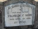
Wilhelm F BORK
27 Apr 1952
Minden Zion Lutheran Church Cemetery
