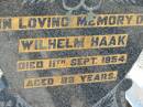 
Wilhelm HAAK
11 Sep 1954, aged 88
Minden Zion Lutheran Church Cemetery
