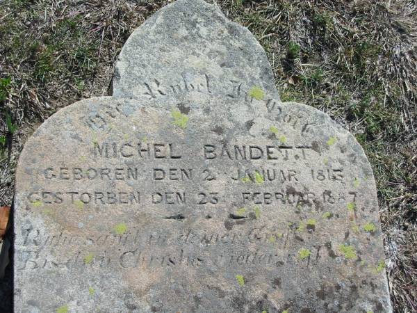 Michel BANDETT  | geb: 2 Jan 1813  | gest 23 Feb 1887  | Minden Zion Lutheran Church Cemetery  | 