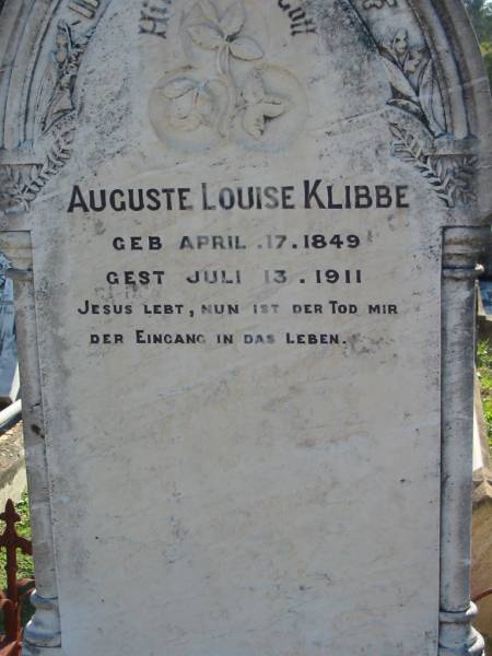 Auguste Louise KLIBBE  | b: 17 Apr 1849, d: 13 Jul 1911  | Minden Zion Lutheran Church Cemetery  | 