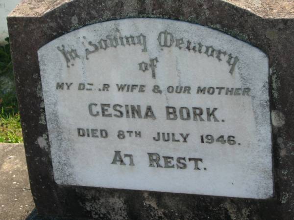 Gesina BORK  | 8 Jul 1946  | Minden Zion Lutheran Church Cemetery  | 