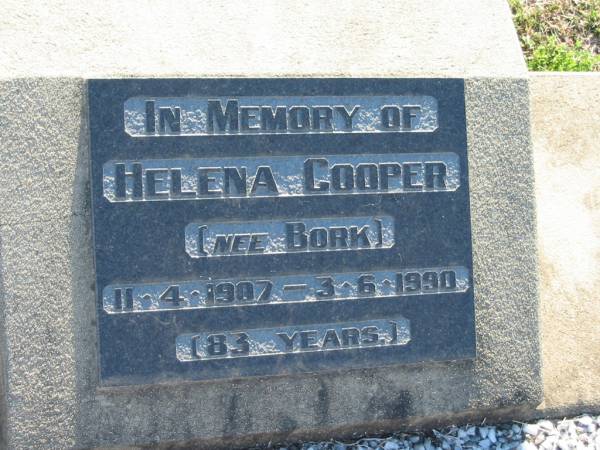 Helena COOPER (nee BORK)  | b: 11 Apr 1907, d: 3 Jun 1990, aged 83  | Minden Zion Lutheran Church Cemetery  | 