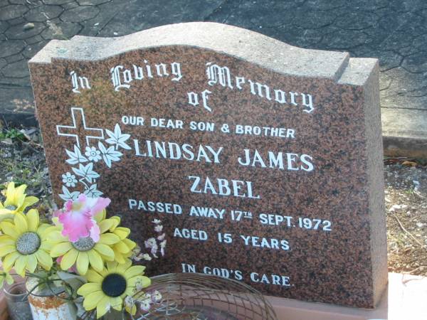 Lindsay James ZABEL  | 17 Sep 1972 aged 15  | Minden/Coolana - St Johns Lutheran  | 