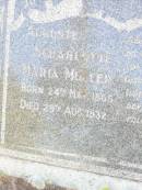 
Auguste Scharlotte Maria MULLER,
born 24 May 1865 died 29 Aug 1932;
St Johns Evangelical Lutheran Church, Minden, Esk Shire
